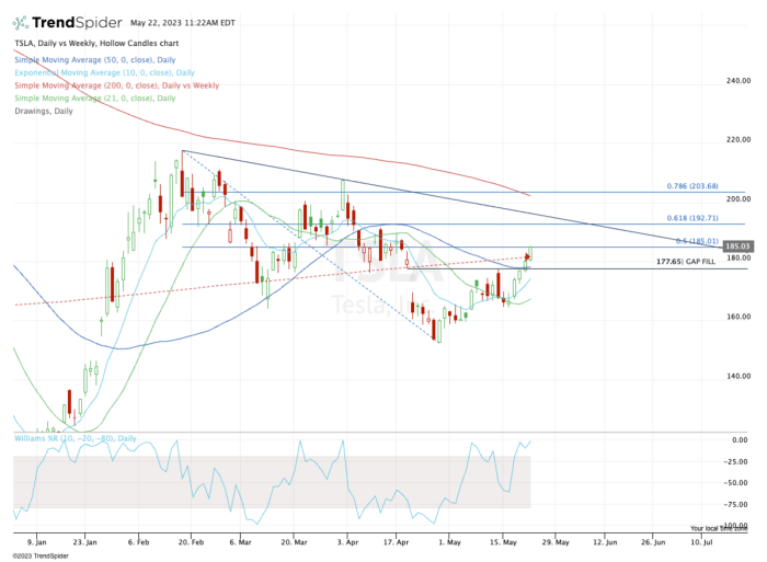 Tesla aftermarket stock price